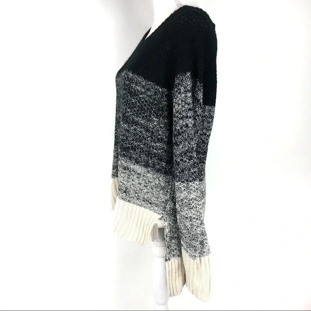 Cloud Chaser | Striped Hi Low Asymmetrical Sweater - Picture 3 of 6